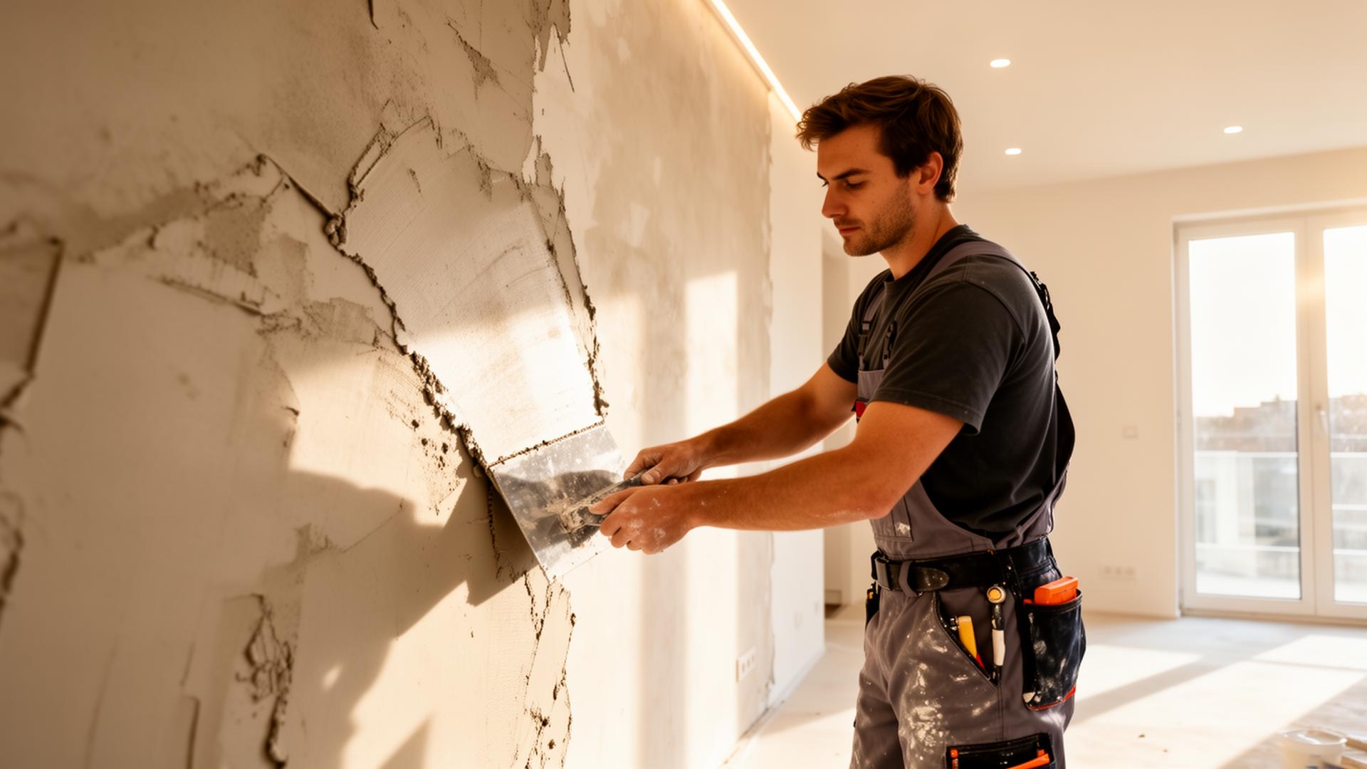Plasterer at work